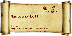 Mantuano Edit névjegykártya